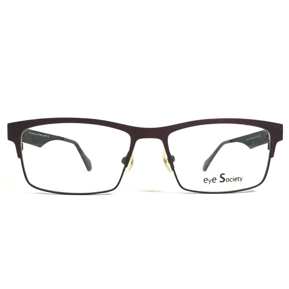 Eye Society Eyeglasses Frames ES 550 55 Col.33 Black Red Square 55-18-140